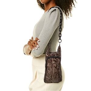 Ahdorned Roxy Bronze Liquid Quilted Water Bottle Bag